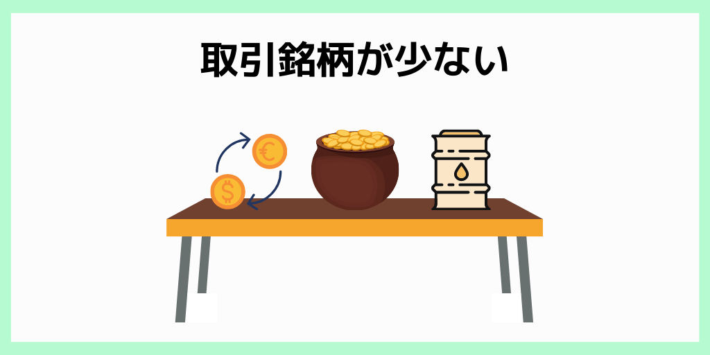 取引銘柄が少ない
